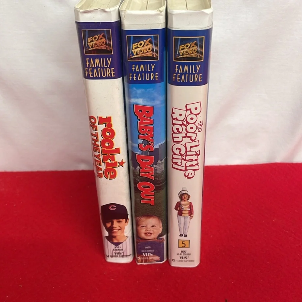 Fox Video VHS Tapes lot of 3 - Babys Day Out - Rookie oftheyear - Poor Little Ri - Picture 5 of 6